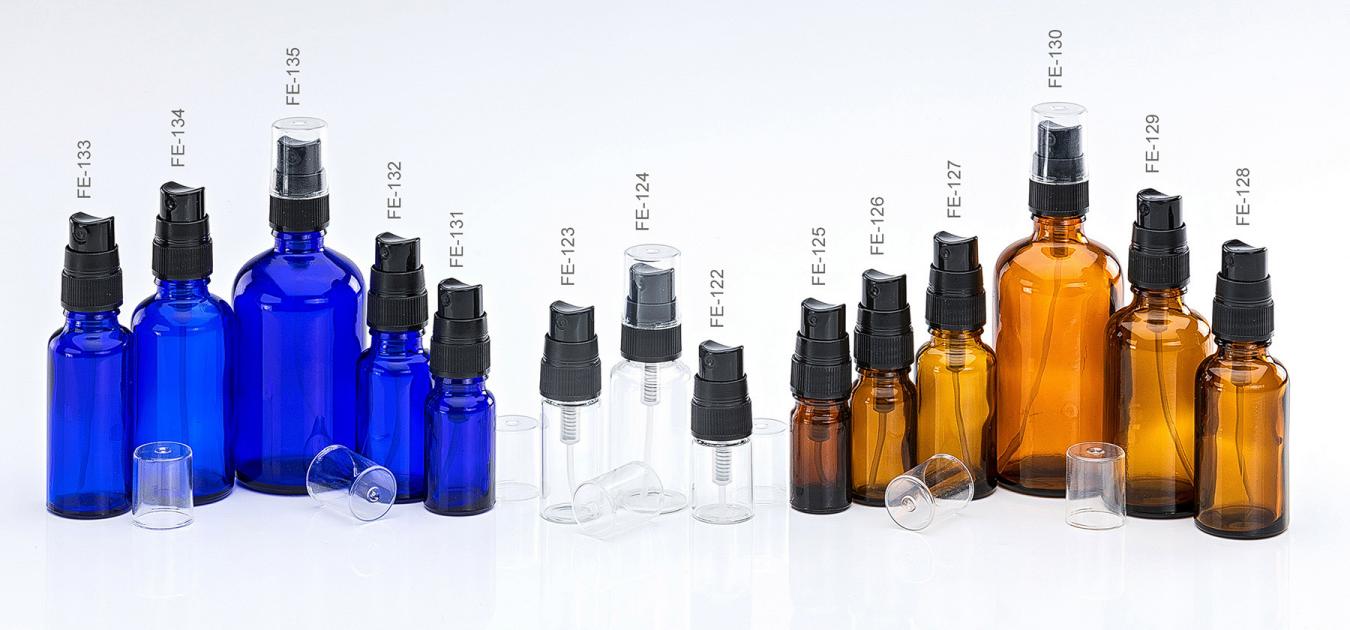 Glass Bottles, with Spray Head black