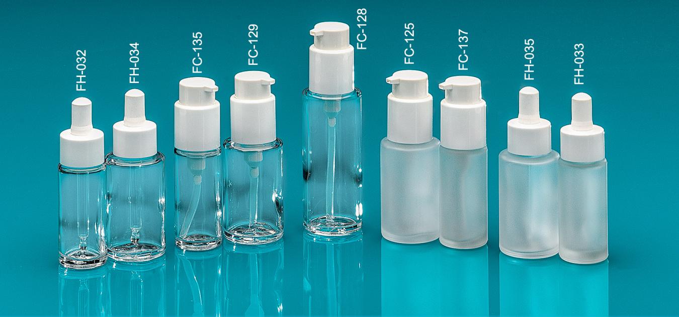 Glasflaschen mit Dispenser