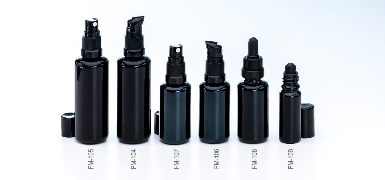 Bottles violet glass