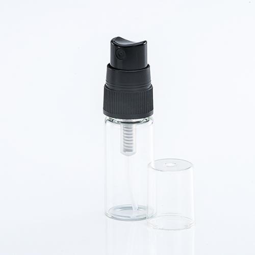 5ml Mini Glasflasche Klarglas + schwarzer Schraubverschluss