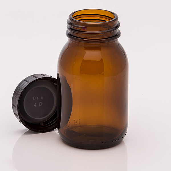 Gerschon packagings 125 ml bottle brown glass, screwlid black
